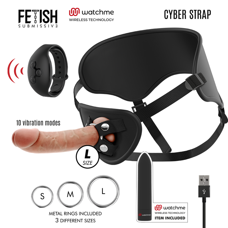 Cyber strap Sele + Dildo kit 20,5 cm
