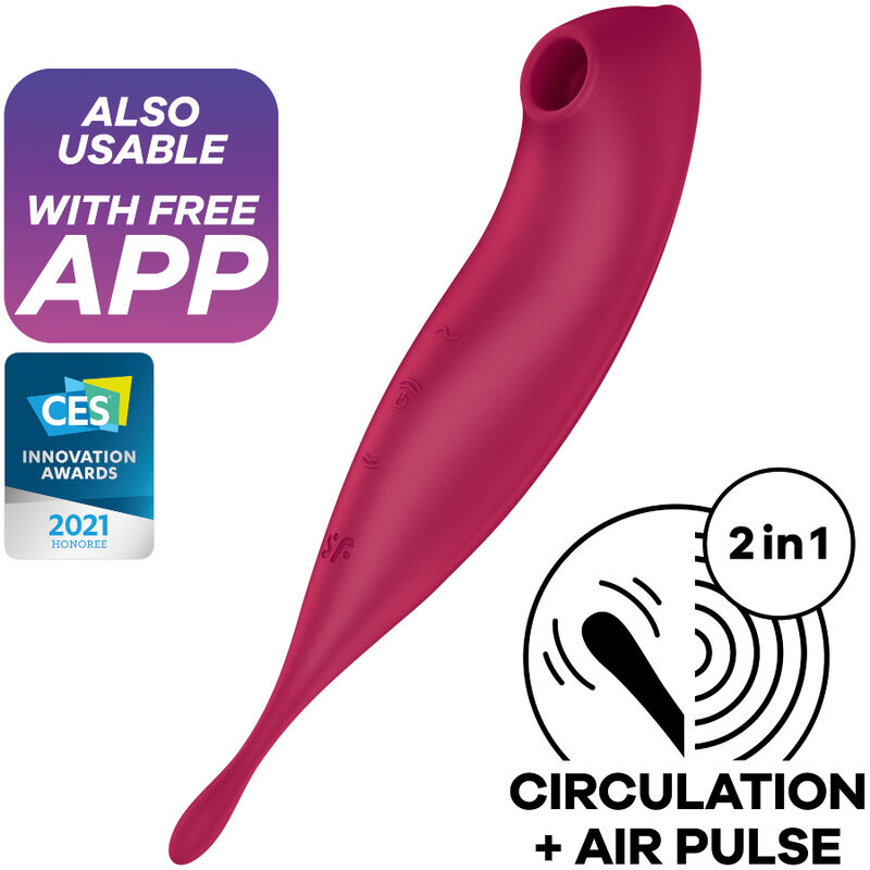 Satisfyer twirling pro+ air pulse stimulator  vibrator - Red