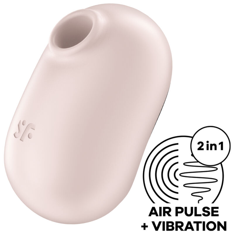 SATISFYER PRO TO GO 2 DOUBLE AIR PULSE STIMULATOR VIBRATOR – BEIGE