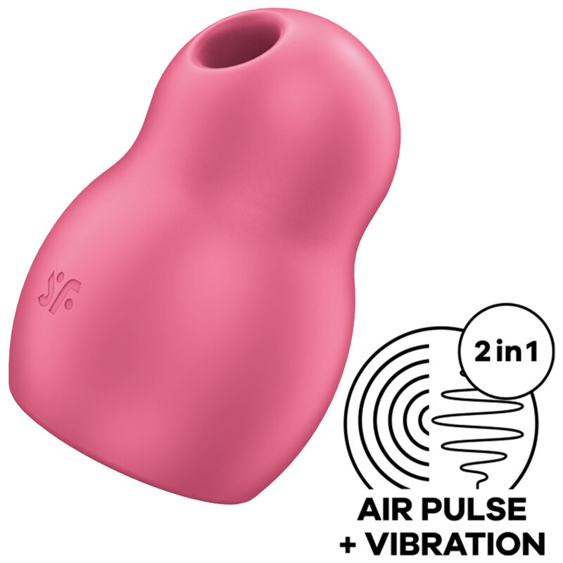 SATISFYER PRO TO GO 1 DOUBLE AIR PULSE STIMULATOR VIBRATOR – RED