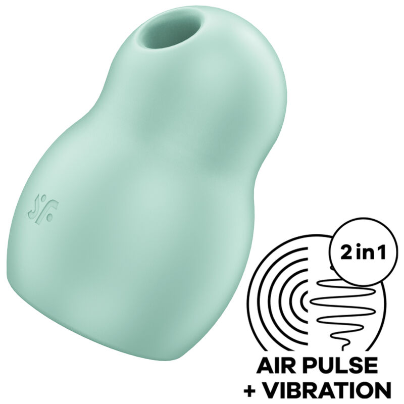SATISFYER PRO TO GO 1 DOUBLE AIR PULSE STIMULATOR VIBRATOR – GREEN