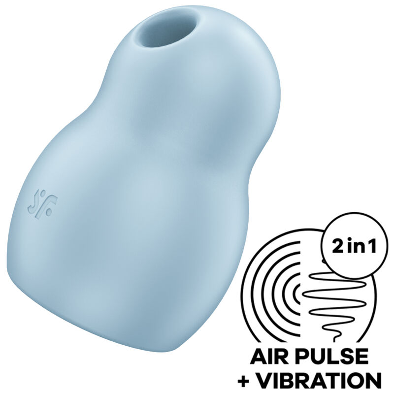 SATISFYER PRO TO GO 1 DOUBLE AIR PULSE STIMULATOR VIBRATOR – BLUE