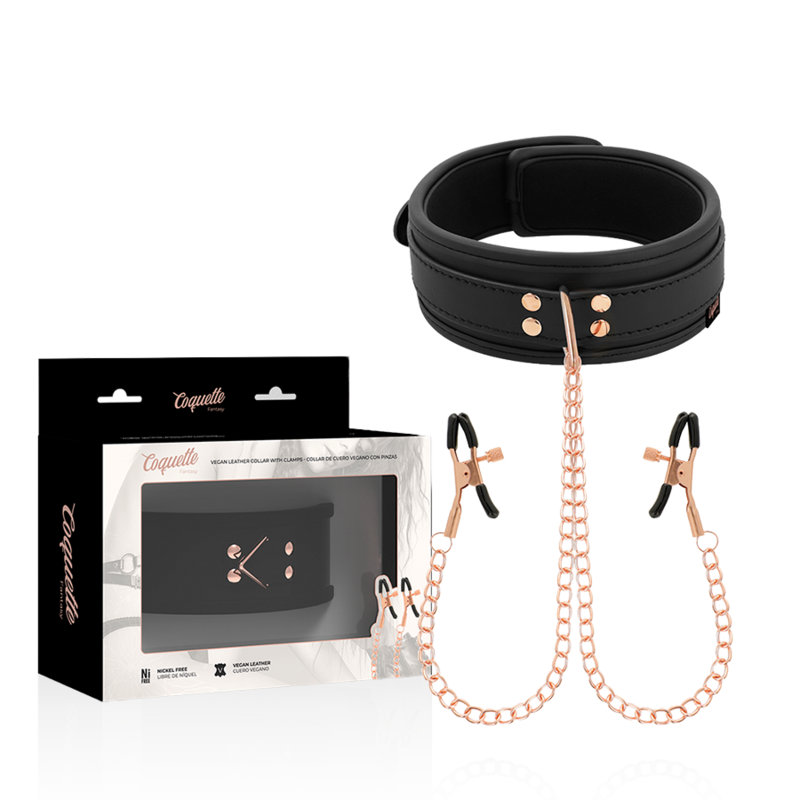 Coquette Fantasy Halsband Med Bröstvårtsklämmor