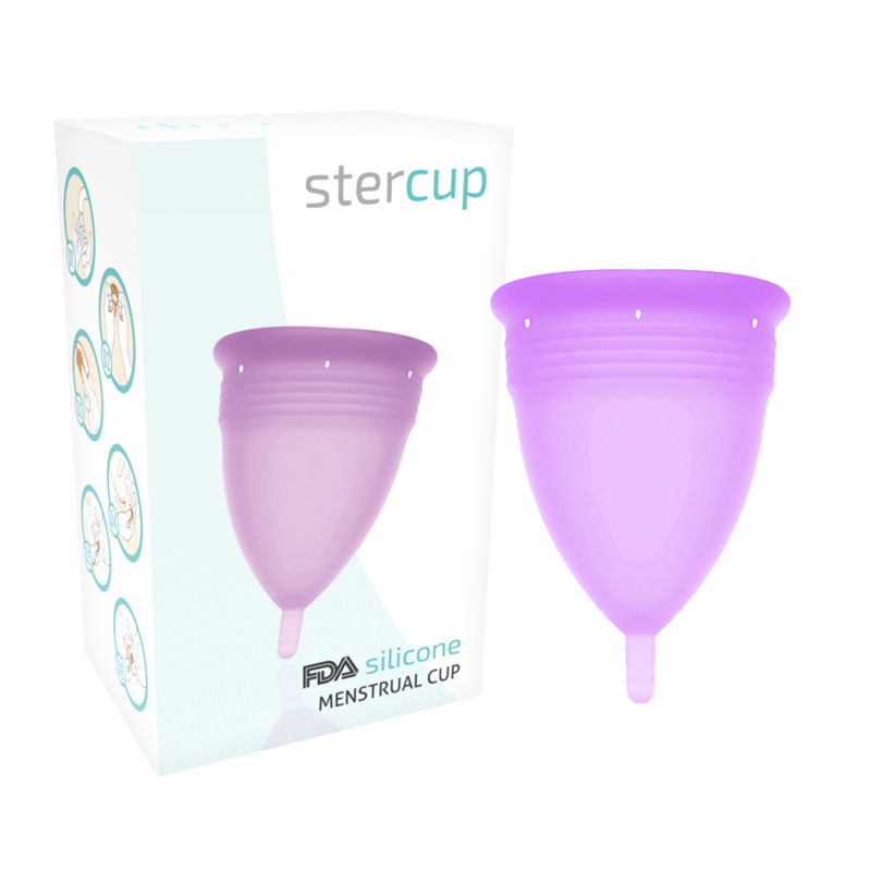 Stercup menstrual cup size l purple color fda silicone