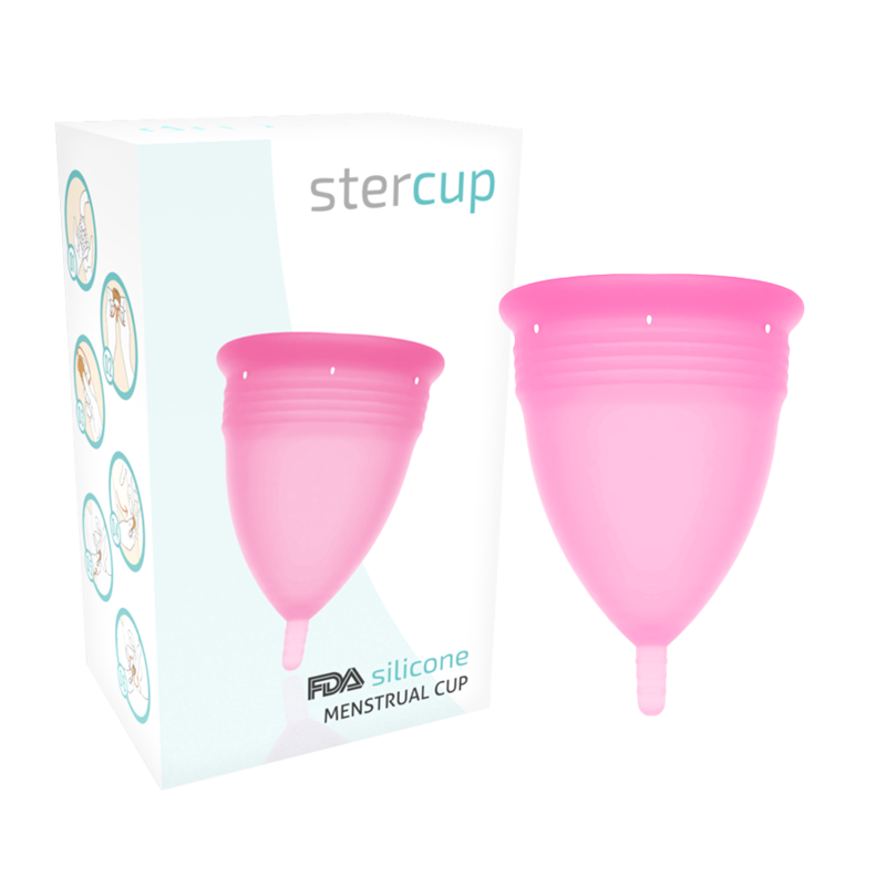 Stercup menstrual cup size l pink color fda silicone