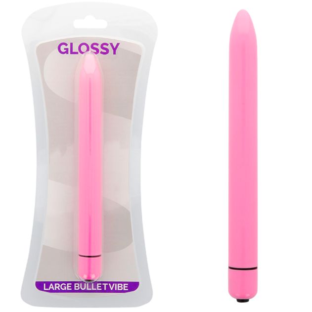 GLOSSY SLIM VIBRATOR DEEP ROSE