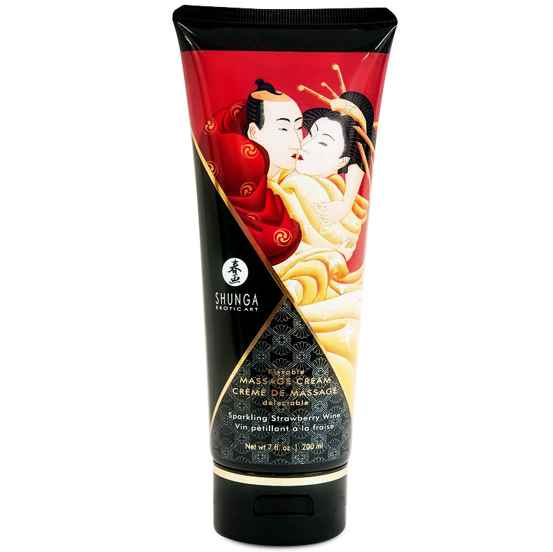 Shunga massage cream kissable wine strawberry 200ml