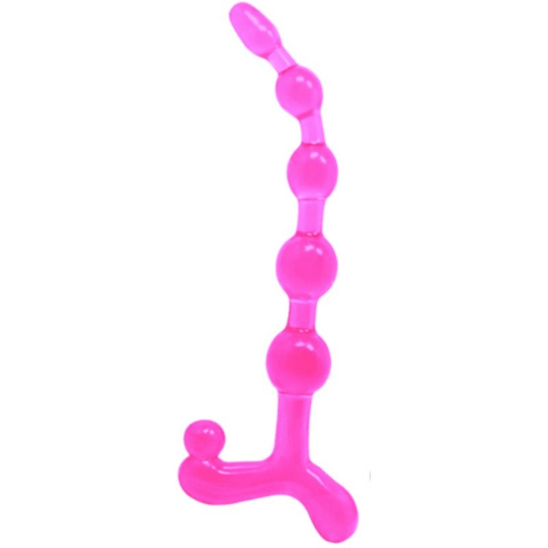 Bendy twist anal beads pink